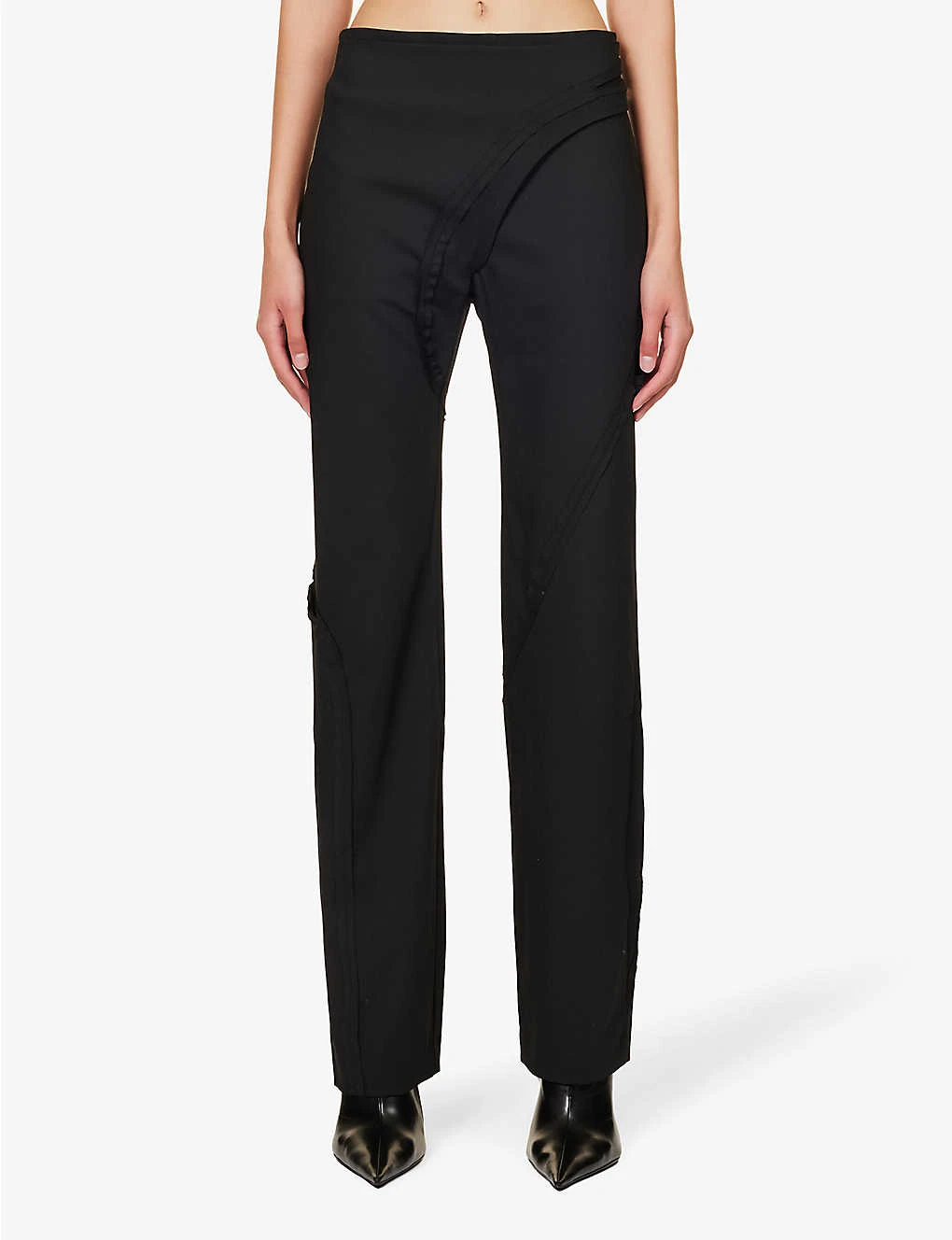 Coruscate Wrap-over Recycled Polyester And Wool-blend Trousers 3 Coruscate Wrap-over Recycled Polyester And Wool-blend Trousers - Image 3