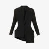 Asymmetric-hem Single-breasted Wool Jacket