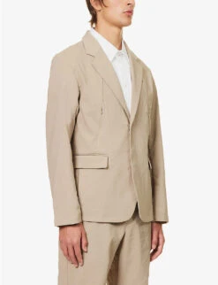 Snow Peak Air Comfort Single-breasted Regular-fit Woven Blazer -Selfridges Store R04159201 BEIGE ALT02