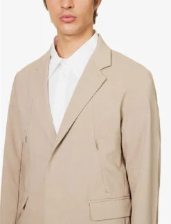 Snow Peak Air Comfort Single-breasted Regular-fit Woven Blazer -Selfridges Store R04159201 BEIGE ALT04