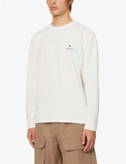 Snow Peak Logo-print Crewneck Cotton-blend T-shirt 7 Snow Peak Logo-print Crewneck Cotton-blend T-shirt -Selfridges Store R04159214 WHITE ALT02