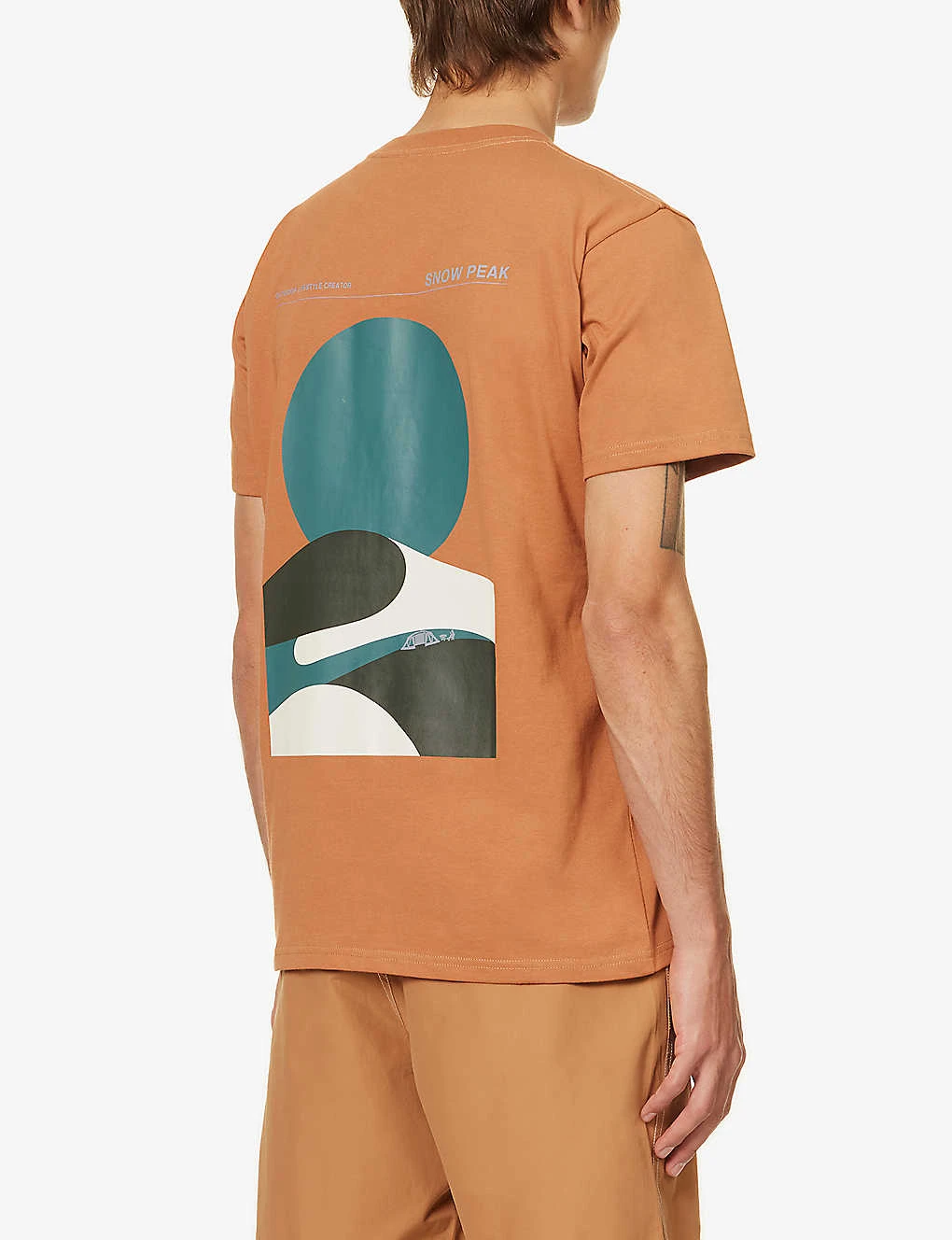 Snow Peak Relaxin' Fieldscape Brand-print Cotton-blend T-shirt 4 Snow Peak Relaxin' Fieldscape Brand-print Cotton-blend T-shirt - Image 4