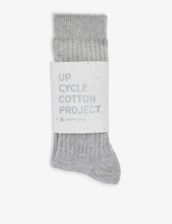 Snow Peak Ribbed Stretch-upcycled-cotton Blend Socks