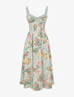 Sabrina Floral-print Cotton-blend Midi Dress
