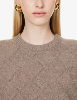 Bottega Veneta Intrecciato Round-neck Wool-blend Jumper -Selfridges Store R04159976 RIVERBED ALT04