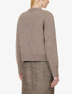 Bottega Veneta Knot-button Round-neck Wool-knitted Jumper -Selfridges Store R04159979 RIVERBED ALT03