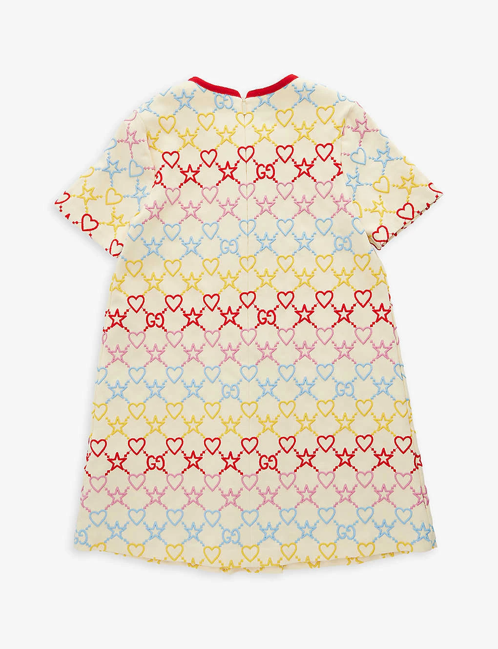 Gucci Embroidered-branding Bow-design Stretch-woven Dress 6-12 Years 3 Gucci Embroidered-branding Bow-design Stretch-woven Dress 6-12 Years - Image 3