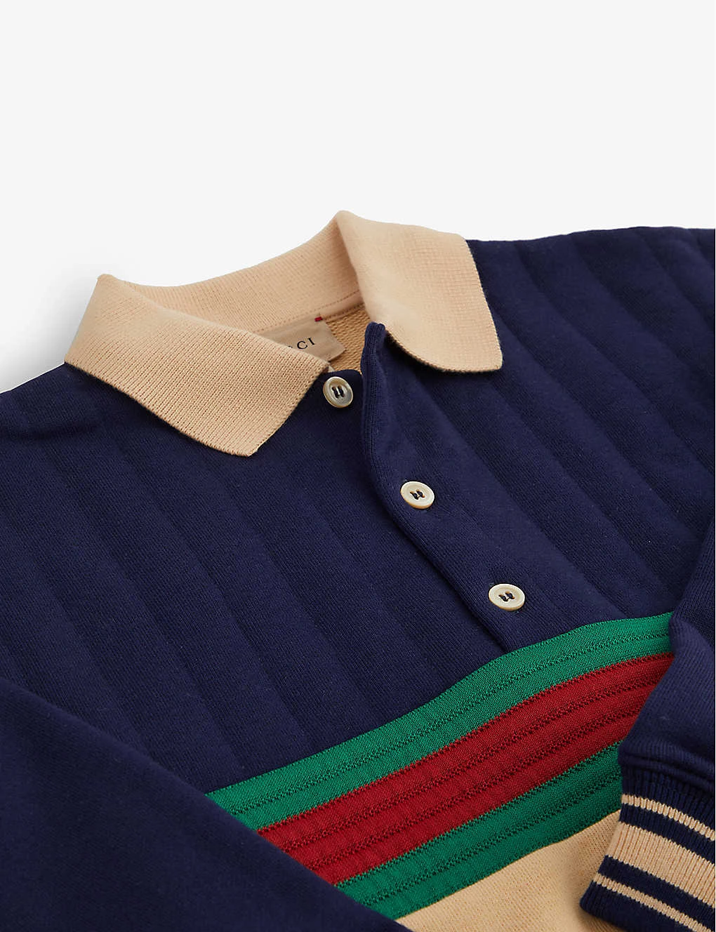 Gucci Stripe-panel Quilted Cotton-jersey Sweatshirt 6-12 Years 2 Gucci Stripe-panel Quilted Cotton-jersey Sweatshirt 6-12 Years - Image 2