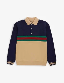 Gucci Stripe-panel Quilted Cotton-jersey Sweatshirt 6-12 Years