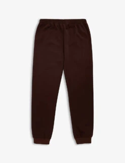 Gucci Logo-embroidered Elasticated-waist Cotton-blend Jogging Bottoms 6-12 Years -Selfridges Store R04160324 DKCHOCOLATEIVORYMX ALT02
