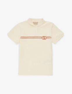 Gucci Logo-embroidered Stretch-cotton-pique Polo Shirt 4-12 Years