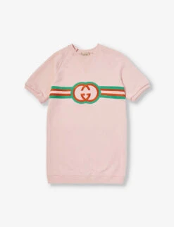 Gucci Logo-embroidered Cotton-jersey Dress 4-12 Years