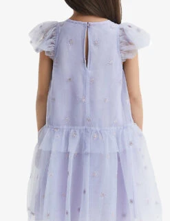 Reiss Fifi Embroidered-tulle Woven Dress 4-12 Years -Selfridges Store R04160603 LILAC ALT04
