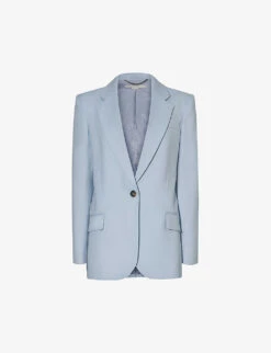 STELLA MCCARTNEY Single-breasted Padded-shoulder Wool Blazer