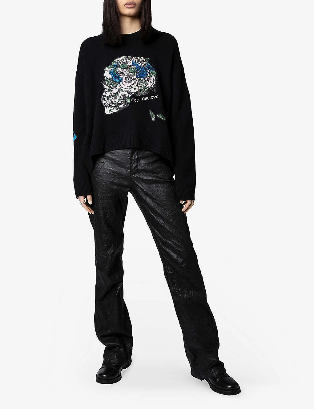Zadig & Voltaire Markus Floral-embroidered Cashmere Jumper 2 Zadig & Voltaire Markus Floral-embroidered Cashmere Jumper - Image 2