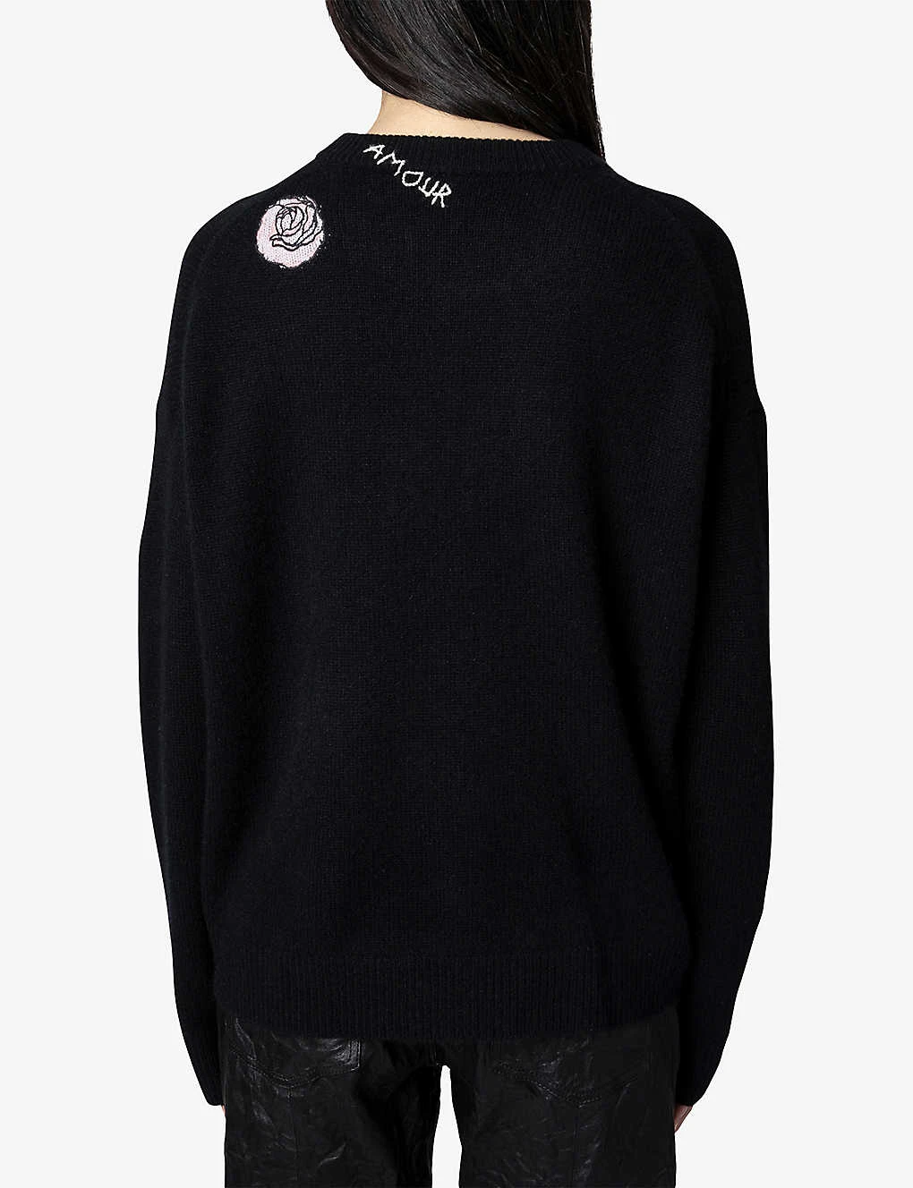 Zadig & Voltaire Markus Floral-embroidered Cashmere Jumper 4 Zadig & Voltaire Markus Floral-embroidered Cashmere Jumper - Image 4