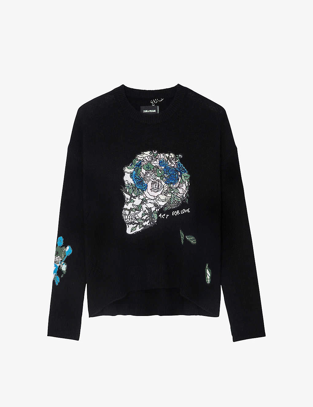 Zadig & Voltaire Markus Floral-embroidered Cashmere Jumper 1 Zadig & Voltaire Markus Floral-embroidered Cashmere Jumper