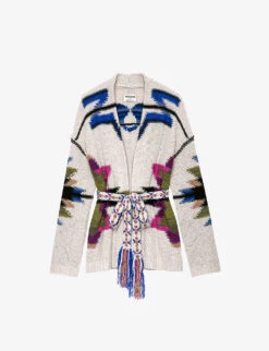 Zadig & Voltaire Aspen Motif-embroidered Cashmere And Wool Cardigan