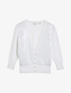 Ted Baker Baliner Sequin-embellished Stretch-knit Cardigan