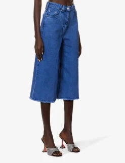 MOSCHINO Frayed-hem Straight-leg Mid-rise Jeans -Selfridges Store R04162970 FANTASYPRINTBLUE ALT02