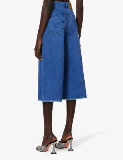 MOSCHINO Frayed-hem Straight-leg Mid-rise Jeans -Selfridges Store R04162970 FANTASYPRINTBLUE ALT03