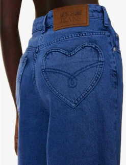 MOSCHINO Frayed-hem Straight-leg Mid-rise Jeans -Selfridges Store R04162970 FANTASYPRINTBLUE ALT04