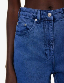 MOSCHINO Frayed-hem Straight-leg Mid-rise Jeans -Selfridges Store R04162970 FANTASYPRINTBLUE ALT05