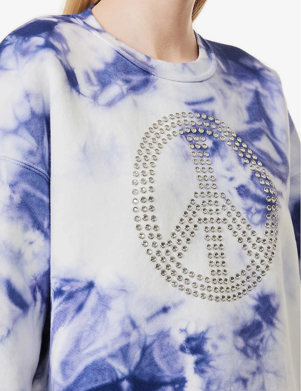 MOSCHINO Rhinestone-embellished Tie-dye Cotton Sweatshirt 5 MOSCHINO Rhinestone-embellished Tie-dye Cotton Sweatshirt - Image 5