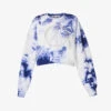 MOSCHINO Rhinestone-embellished Tie-dye Cotton Sweatshirt