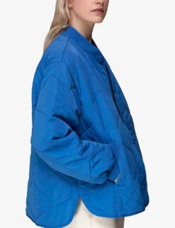 Whistles Ida Quilted Woven Coat 7 Whistles Ida Quilted Woven Coat -Selfridges Store R04165311 BLUE ALT02