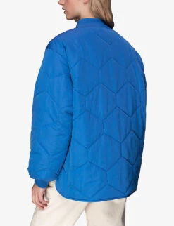 Whistles Ida Quilted Woven Coat 8 Whistles Ida Quilted Woven Coat -Selfridges Store R04165311 BLUE ALT03