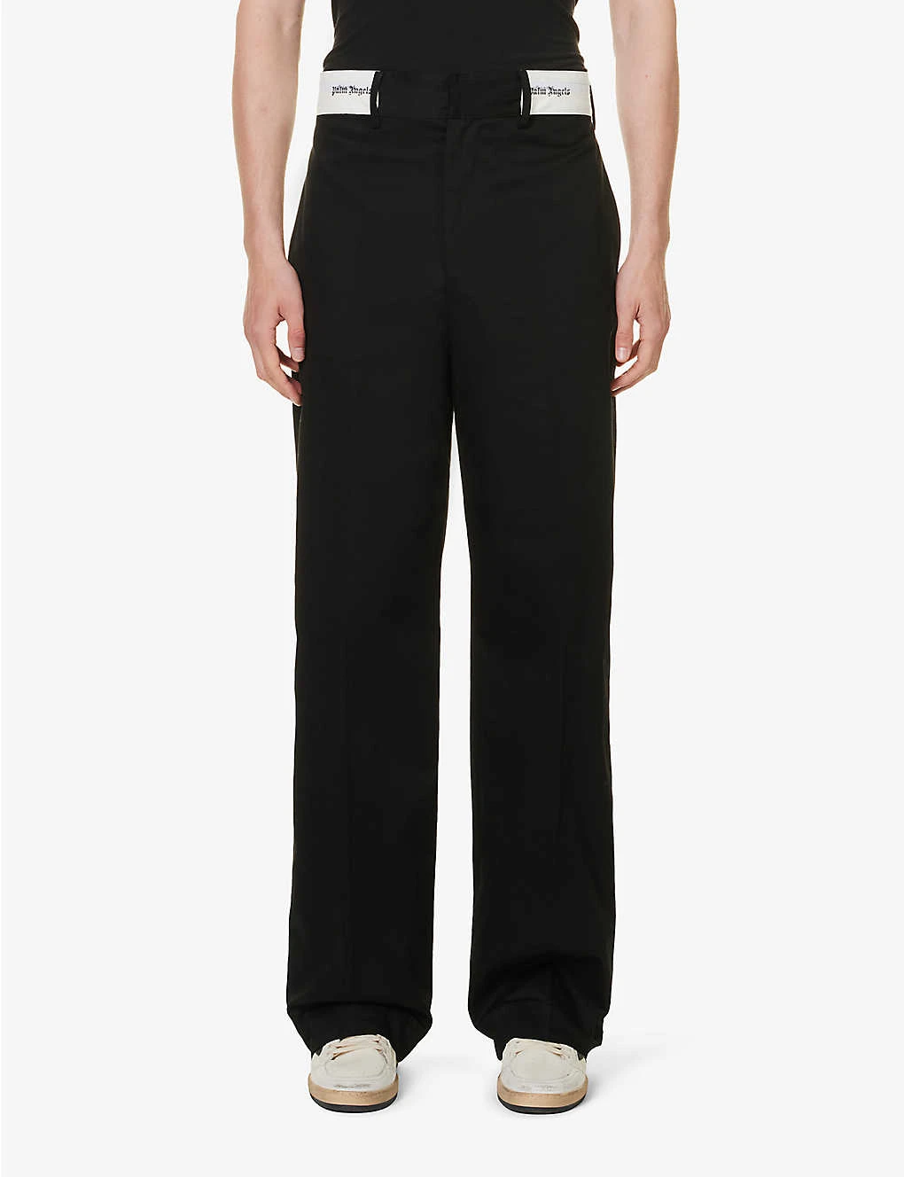 Palm Angels Sartorial Tape Branded-waistband Straight-leg Relaxed-fit Cotton-twill Chino Trousers 3 Palm Angels Sartorial Tape Branded-waistband Straight-leg Relaxed-fit Cotton-twill Chino Trousers - Image 3