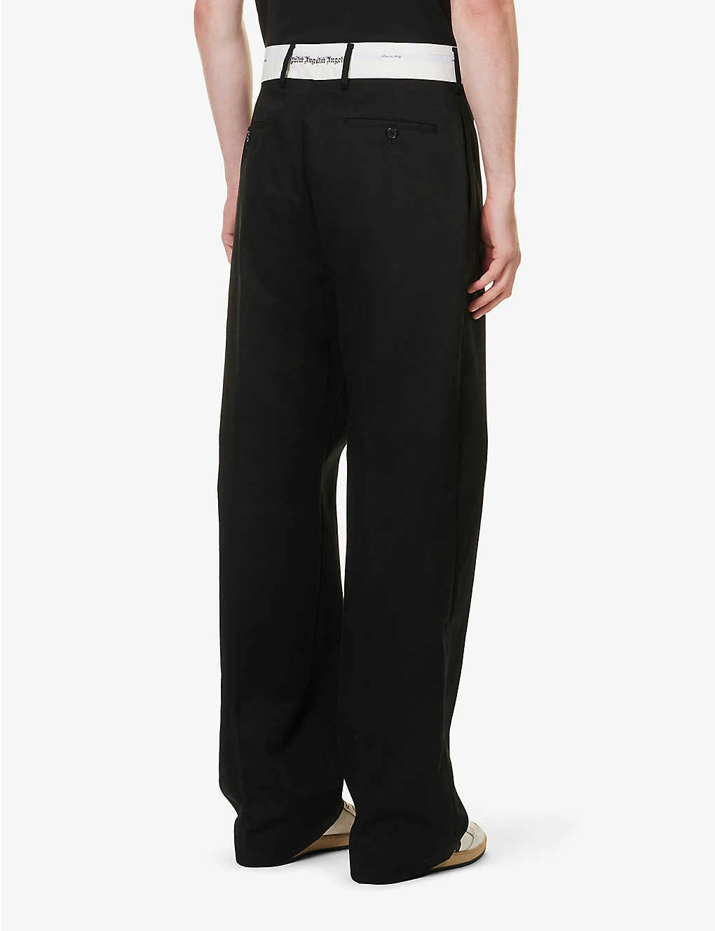 Palm Angels Sartorial Tape Branded-waistband Straight-leg Relaxed-fit Cotton-twill Chino Trousers 4 Palm Angels Sartorial Tape Branded-waistband Straight-leg Relaxed-fit Cotton-twill Chino Trousers - Image 4