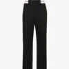 Palm Angels Sartorial Tape Branded-waistband Straight-leg Relaxed-fit Cotton-twill Chino Trousers