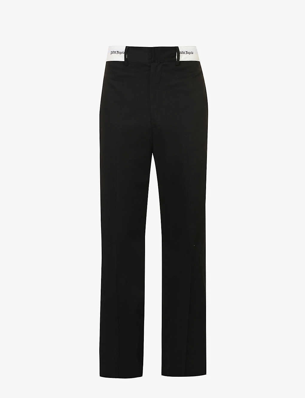 Palm Angels Sartorial Tape Branded-waistband Straight-leg Relaxed-fit Cotton-twill Chino Trousers 1 Palm Angels Sartorial Tape Branded-waistband Straight-leg Relaxed-fit Cotton-twill Chino Trousers