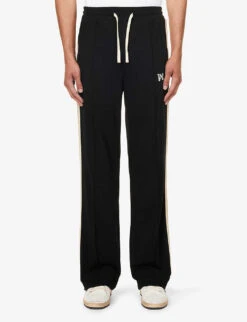 Palm Angels Mono Brand-motif Straight-leg Cotton Jogging Bottoms 7 Palm Angels Mono Brand-motif Straight-leg Cotton Jogging Bottoms -Selfridges Store R04166060 BLACKOFFWHITE ALT02