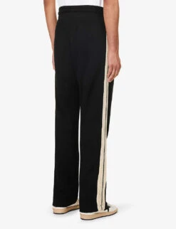 Palm Angels Mono Brand-motif Straight-leg Cotton Jogging Bottoms 8 Palm Angels Mono Brand-motif Straight-leg Cotton Jogging Bottoms -Selfridges Store R04166060 BLACKOFFWHITE ALT03
