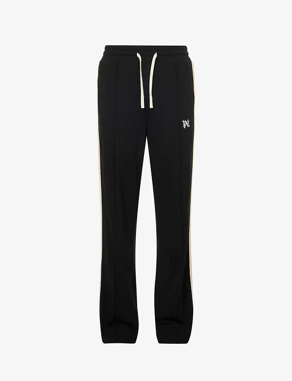 Palm Angels Mono Brand-motif Straight-leg Cotton Jogging Bottoms 1 Palm Angels Mono Brand-motif Straight-leg Cotton Jogging Bottoms