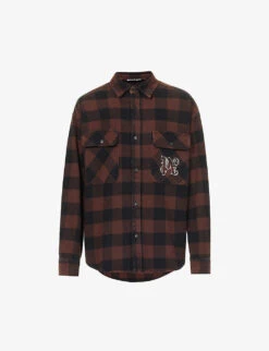 Palm Angels Mono Brand-motif Oversized-fit Cotton Shirt
