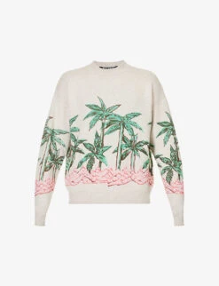 Palm Angels Palm Rows Graphic-print Knitted Jumper