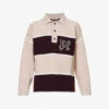 Palm Angels Monogram Striped Wool-blend Polo Shirt