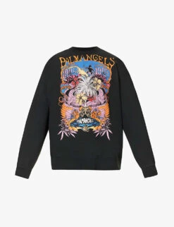 Palm Angels Palm Concert Graphic-print Cotton-jersey Sweatshirt