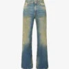 Palm Angels Acid Wash Distressed Regular-fit Jeans
