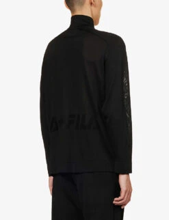 Brand-embossed Funnel-neck Regular-fit Knitted Sweatshirt -Selfridges Store R04166395 BLACK ALT03