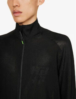 Brand-embossed Funnel-neck Regular-fit Knitted Sweatshirt -Selfridges Store R04166395 BLACK ALT04