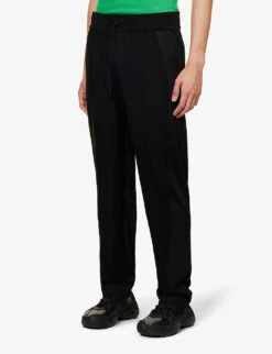 Brand-embossed Tapered-leg Regular-fit Knitted Jogging Bottoms -Selfridges Store R04166401 BLACK ALT02