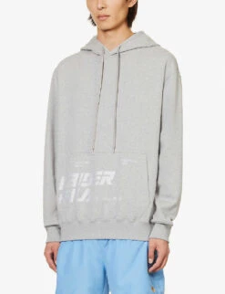 Graphic-print Reflective-branding Cotton-jersey Hoody 7 Graphic-print Reflective-branding Cotton-jersey Hoody -Selfridges Store R04166408 GREYMELANGE ALT02