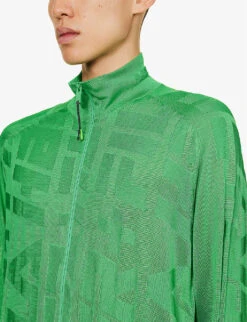 Brand-embossed Funnel-neck Regular-fit Knitted Jacket -Selfridges Store R04166418 ABSYNTHE ALT04