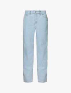 New Release 11 GOOD AMERICAN Good '90s Straight-leg Mi-rise Denim-blend Jeans