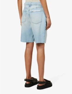 GOOD AMERICAN Good '90s Bermuda Mid-rise Denim Shorts -Selfridges Store R04166601 INDIGO473 ALT04